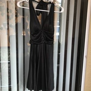 Black silk dress. Halter top
